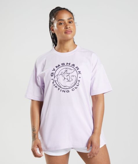 Women's Gymshark Legacy Oversized T-Shirts Light Purple | NZ 1YNLVZ